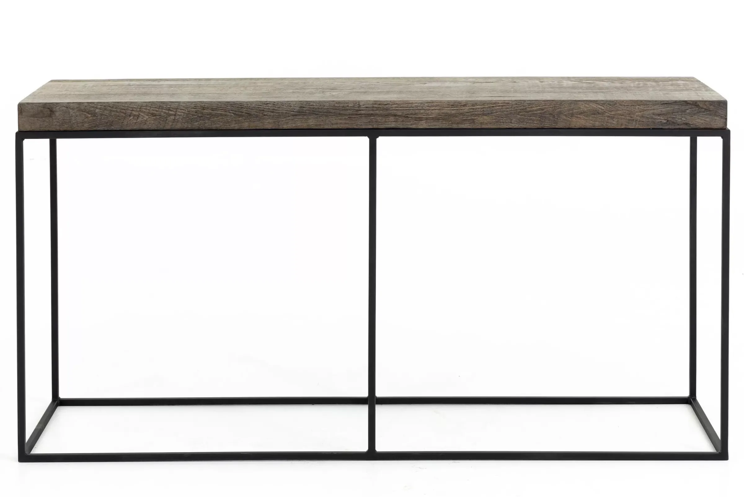 Table A Cafe^Flamant Urban, Table Console, Chene Et Metal, Marron Fonce