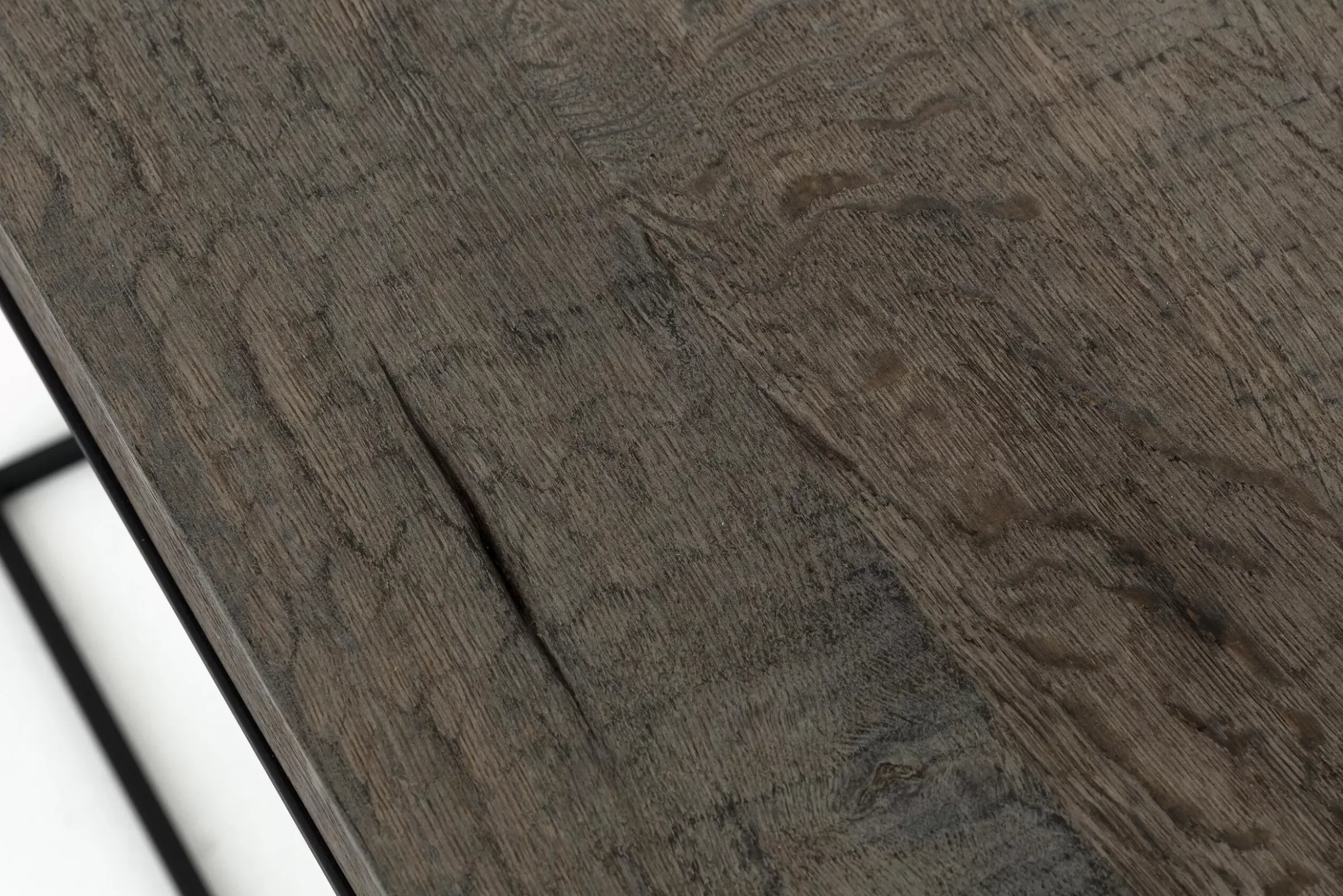 Table A Cafe^Flamant Urban, Table Console, Chene Et Metal, Marron Fonce