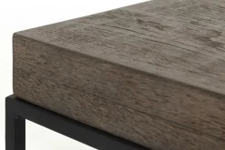 Table A Cafe^Flamant Urban, Table D'Appoint, Chene Et Metal, Marron Fonce