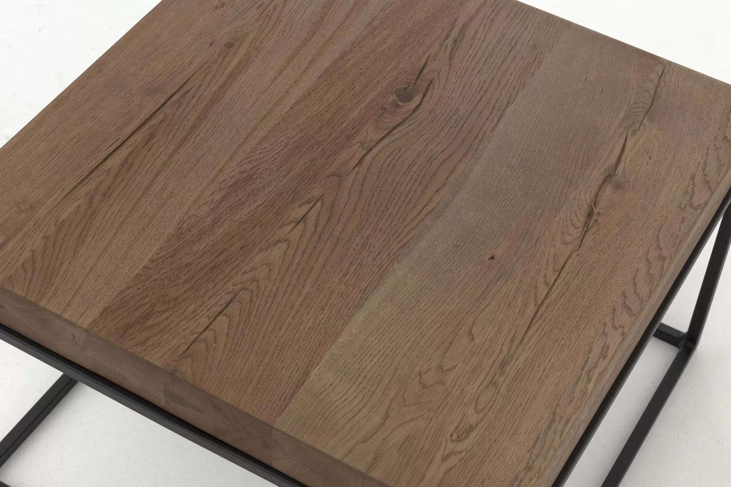 Table A Cafe^Flamant Urban, Table D'Appoint, Chene Et Metal, Marron Clair